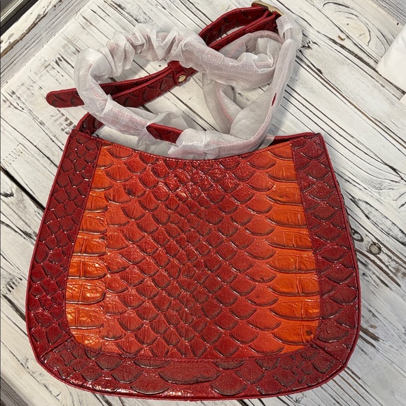 Brahmin Small Johanna Crossbody Purse . Heat Brasilia . Red Gold . NWT - Picture 4 of 11